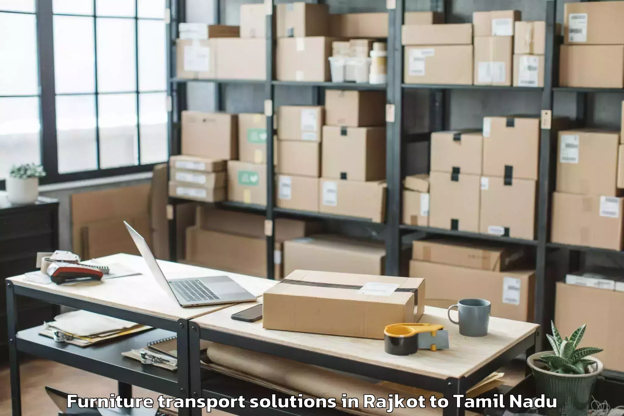 Professional Rajkot to Coimbatore North Furniture Transport Solutions